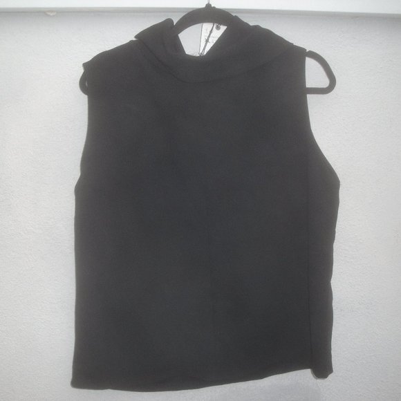 Zara Women's Top 7" Cowl neckline Size XL Black Sleeveless Polyester NEW - Picture 4 of 7